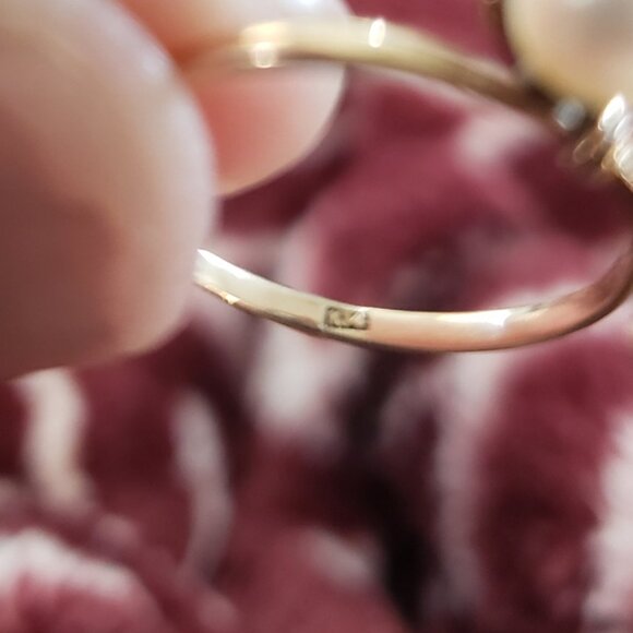 Pearl Ring 14k Yellow Gold 5.5mm Pearl Totel Weight 1.5 grams sz 6.75 - Picture 6 of 7